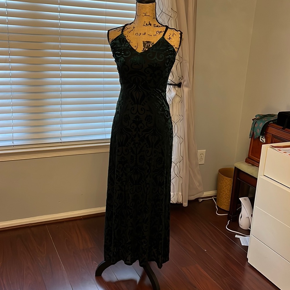 Aqua Long retro/Gatsby deep green dress